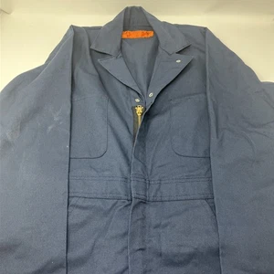 Red Kap Coveralls Men's 34 RG Black Polyester Collared Mechanic Uniform - Picture 1 of 8