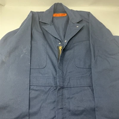 Red Kap Coveralls Men's 34 RG Black Polyester Collared Mechanic Uniform - Image 1 of 4