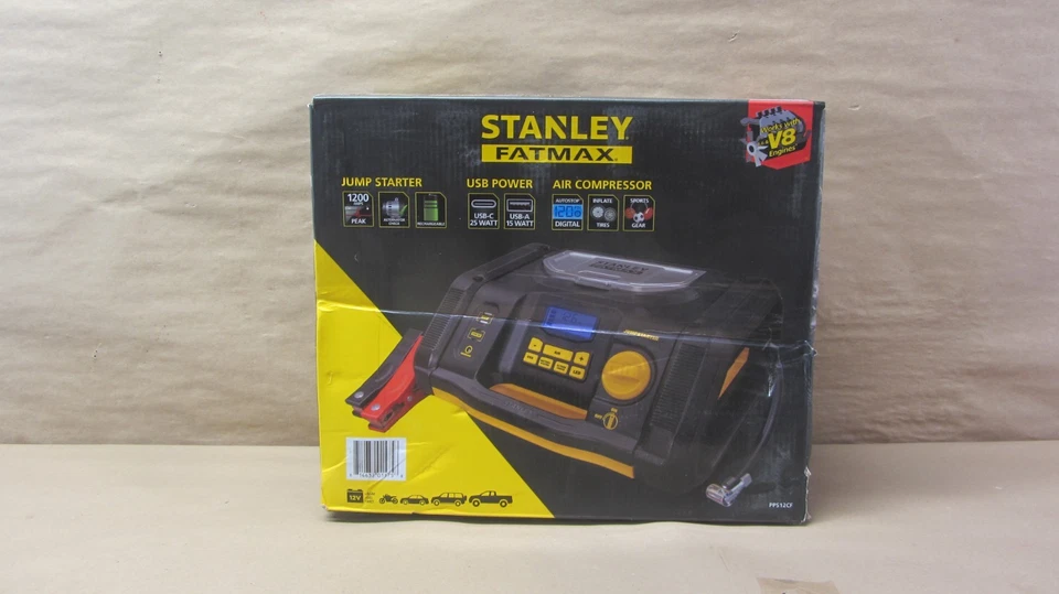 Arrancador de salto Stanley Fatmax 1200 amperios con compresor de aire y alimentación USB Foto 1 de 4