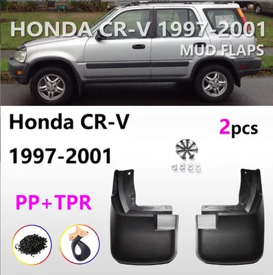 For Honda CR-V 1997-2001 Mud Flaps Mud Guards Splash Front Molded 2pc Pair Set - Image 1 of 4