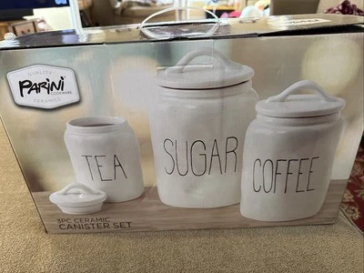 Juego de 3 latas Parini de cerámica blancas nuevas (CT) Foto 1 de 2