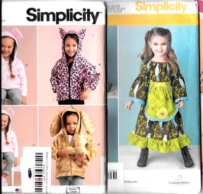 Simplicity Sew Pattern YOU PICK Girls Sz 1/2 1 2 3 Plush Toy Jacket Dress Romper - Image 1 of 2