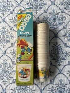 Vintage 1983 Schlümpfe Dixie Bad Tassen Teilpackung gesunde Hinweise - Bild 1 von 6