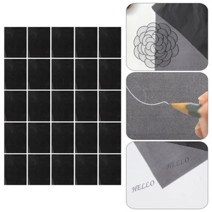 25 Sheets Carbone Bureau Papier Graphite Pour Calque De Transfert - Photo 1/12