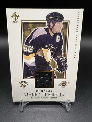 Camiseta deportiva usada 2002-03 Private Stock Reserve juego #138 Mario Lemieux Penguins/531 Foto 1 de 2