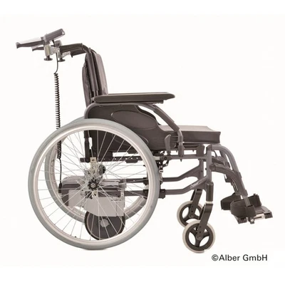 Viamobil V25 elektrische Schiebe- und Bremshilfe fertig montiert mit Faltrollstu - Bild 1 von 4