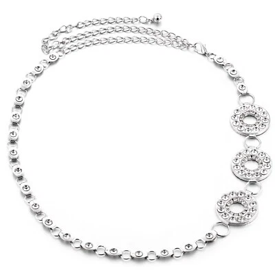 Diamante Ladies Waist Belt Fashion Chain Belt Charm Women Girls Dress Waistband - Image 1 of 4
