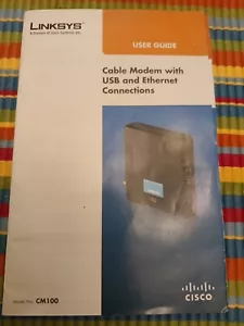 LINKSYS USB/Ethernet/Coax Modem CM100 By CISCO w/Cables, Power Supply,Manual - Picture 1 of 4