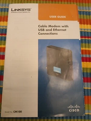 LINKSYS USB/Ethernet/Coax Modem CM100 By CISCO w/Cables, Power Supply,Manual - Image 1 of 4