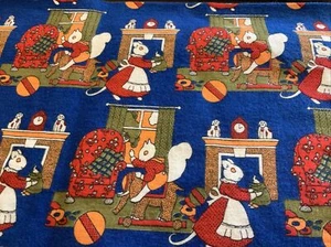 Vintage Sewing Fabric Cotton Flannel Mouse￼ Squirrel￼ 105x40” - Picture 1 of 5