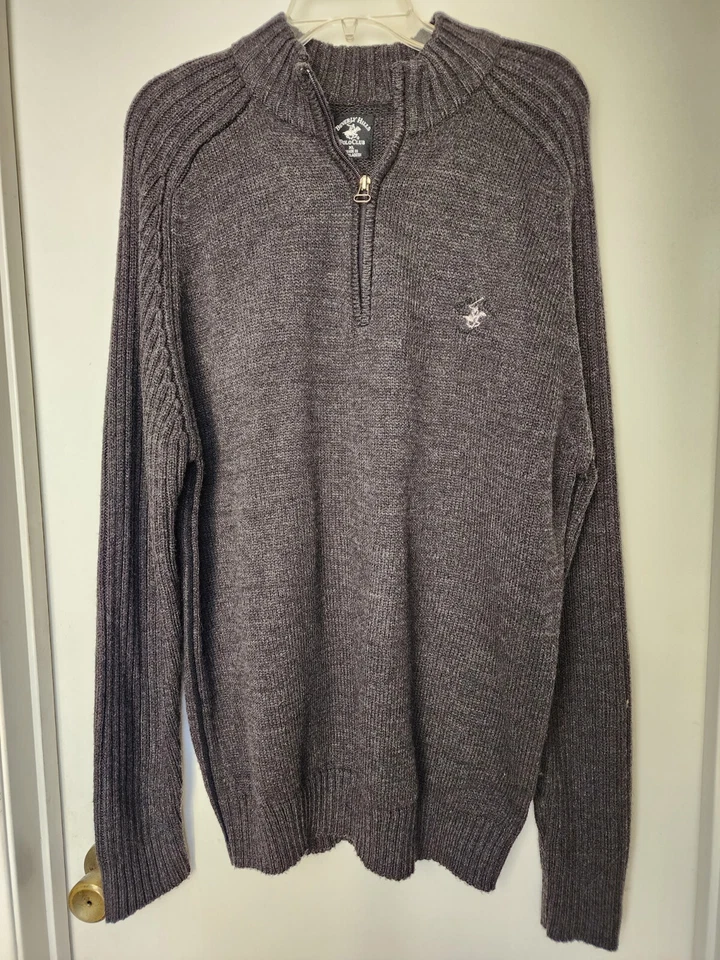 Beverly Hills Polo Club Para hombres 1/4 Cremallera Suéter Logo Sudadera - Talla XL  Foto 1 de 4