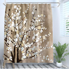 VCQPDEE Flower Shower Curtain 72 X 72 Inches with 12 Hooks Tan Blossom Branch...