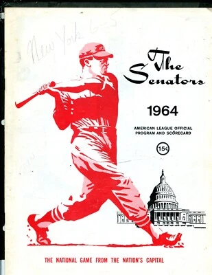 1964 Washington Senators program - vs. New York Yankees - Image 1 of 2