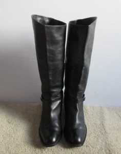 Botas altas hasta la rodilla Coach Mysie de becerro para mujer de cuero negro talla US 10 B - Imagen 1 de 10