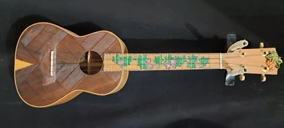 Blueberry Handmade Tenor Ukulele Floral Motif Pre-Order 90 Days - Image 1 of 4