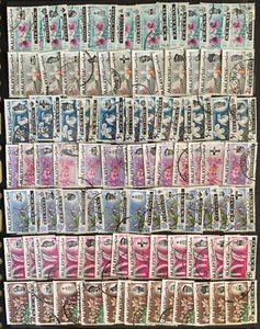Malaysia 1965 Orchids Definitive Serie Completa 13 estados total 91 sellos usados - Imagen 1 de 1
