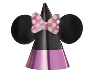 Minnie Mouse Cone Party Hats ~ Girls Birthday Party Favor Supplies (8ct) PINK - Picture 1 of 1