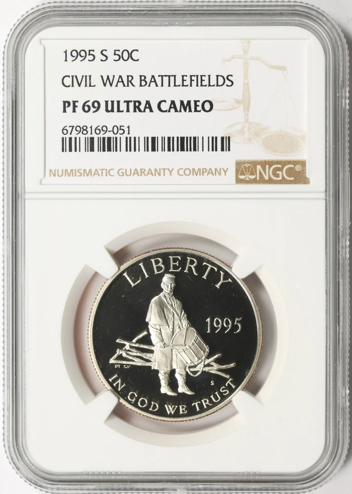 1995-S 50c Civil War Battlefields Commemorative Half Dollar NGC PF69UCAM - Image 1 of 4
