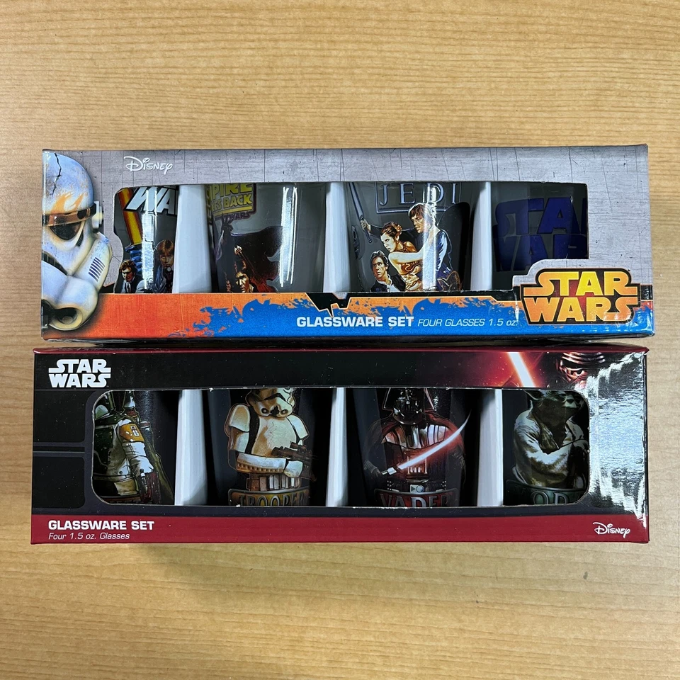 Juego de 8 vasos de cristalería Disney Star Wars de 1,5 oz nuevos en caja Foto 1 de 1