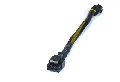 6-Inch 8-Pin EPS Female Cable Adapter from P4 ATX 4-Pin Male with Black Sleeves - Image 1 of 4
