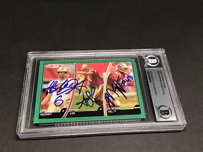 Joe Nedney, Maurice Hicks & Andy Lee Signed 2007 Topps Total #339 Beckett COA 1D - Image 1 of 4