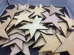 Wooden Stars Unfinished Wood Stars Art For Crafts Crafting Party American Flag - Picture 1 of 4
