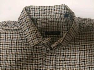 Burberry USA Made Plaid Windowpane Dress Shirt Button Up Sz L - Picture 1 of 4