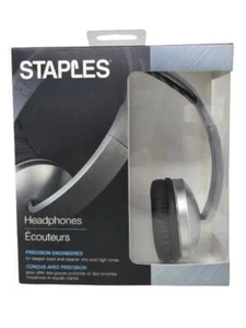 Staples On-Ear Wired 3.5mm jack Stereo Headphones, Silver - Picture 1 of 3