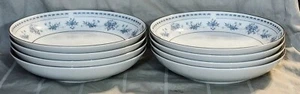 Set of 4 Vintage Seizan Fine China Blue Dawn #7004 7.5" Soup Cereal Bowl in EUC! - Picture 1 of 7