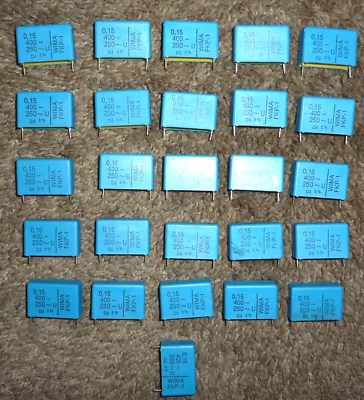 26 condensadores WIMA FKP-1 0,15 uf@400 VDC NOS  Foto 1 de 3