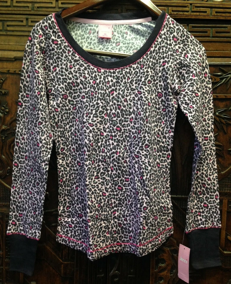 Nuevo Jenni By Jennifer More Mujer Manga Larga Pijama Top Camisa para Dormir, Rosa Leo, XS Foto 1 de 1