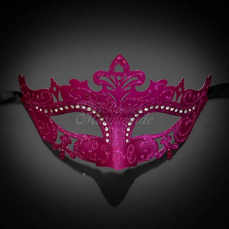Máscara veneziana clássica feminina Mardi Gras com strass - Imagem 1 de 1
