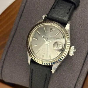 Rare Tudor Oysterdate 7602/4 Grey Dial Ladies Analog Date Watch Used DHL FedEx - Picture 1 of 11