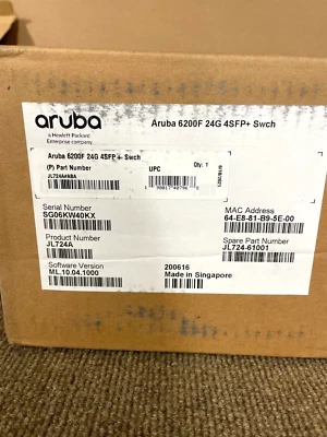 HPE Aruba 6200F 24 port 10 100 1000 PoE+ Switch JL724A#ABA 🇺🇸✨🇺🇸✨ BRAND NEW - Image 1 of 3