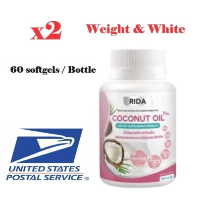 x2 Rida Coconut Oil Cold Pressed Weight Control Collagen Skin Vitamins Bright C6 - Image 1 of 4