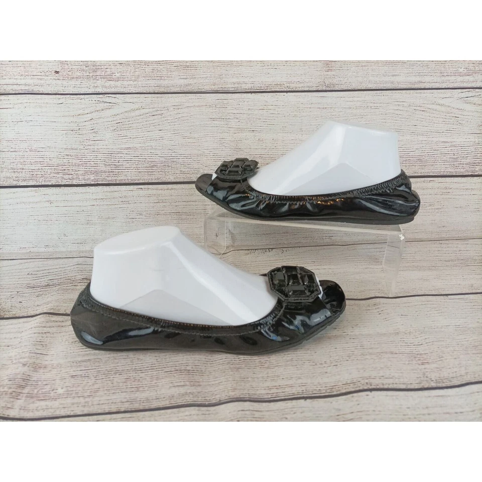 Zapatos planos Jessica Simpson para mujer talla 8B charol negro Foto 1 de 4