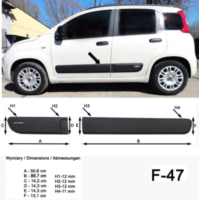 Seitenschutzleisten schwarz für Fiat Panda III Typ 312/319 3. Gen. ab 02.2012- - Bild 1 von 4