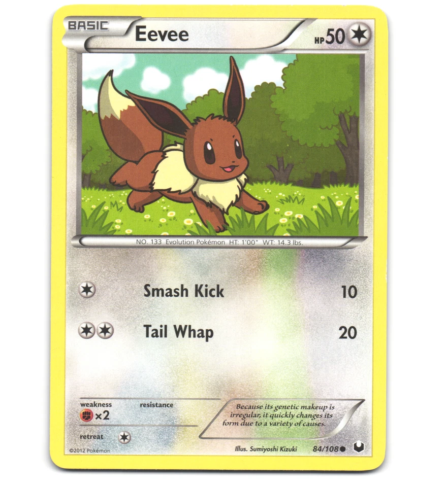 Pokemon 2012 Light Play Eevee Dark Explorers 84/108 Card - Image 1 of 1