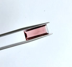 5.56 Carats Pink Peach Tourmaline baguette Faceted cut stone For Jewelry Natural - Picture 1 of 9
