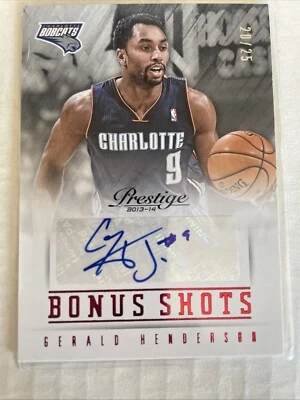 Gerald Henderson 2013-14 Prestige Bonus Shots Signatures Auto #48 Bobcats #20/25 - Image 1 of 4