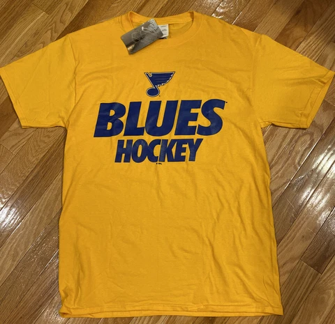 NEW Men's Fanatics NHL St. Louis Blues Hockey T-shirt Sz M Stanley Cup Champions Cover