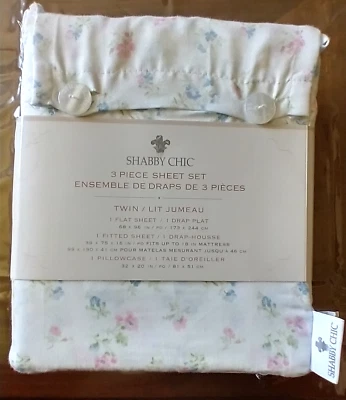 Conjunto de lençóis de mistura de algodão duplo floral doce chique gasto Rachel Ashwell não simplesmente - Imagem 1 de 4