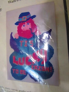 Leprechaun Plastic Canvas/ Needlepoint Wall Hanging Kit #LL837A (LuvLee Designs) - Picture 1 of 4