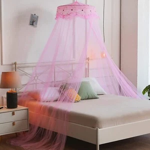 Pink Mosquito Net Bed Canopy for Girls,Queen Size,Dome Tent - Picture 1 of 8