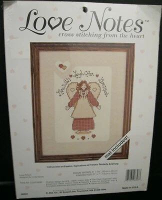 KIT PUNTO DE CRUZ JCA LOVE NOTES ANGEL LOVE MUCHO DISEÑADO POR LINDA SPIVEY ¡NUEVO! Foto 1 de 2