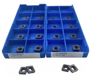 20PCS CCMT060204 Carbide Inserts CCMT060208 For Lathe Turning Tool Holder - Picture 1 of 9