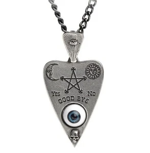 Alchemy Gothic Ouija Planchette Pendant Taxidermal Eye Skull Necklace Wicca P766 - Picture 1 of 7