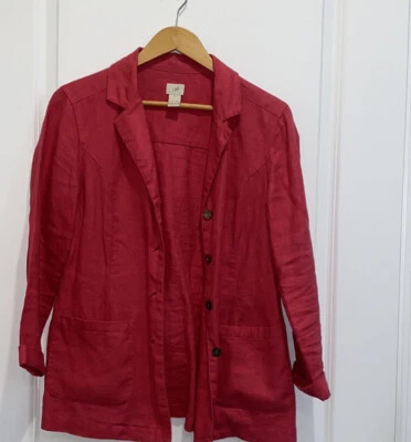 Chaqueta Blazer Jill Mujer Rosa Caliente Lino Bolsillos Atados Traseros Talla X Pequeña Foto 1 de 4