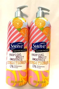 (2) Suave Flavor Factory Tropical Fruit Smoothie Conditioner No Dyes 20 Oz Each - Picture 1 of 5