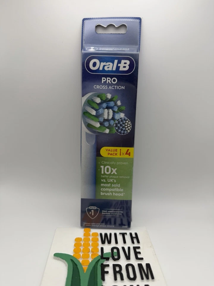 Oral-B Cross Action Replacement Toothbrush Heads Value Pack- 4 Count Original